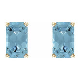 14K Yellow Natural Aquamarine Earrings